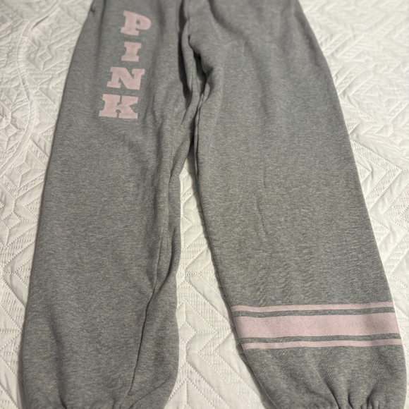 PINK Victoria's Secret Gray Joggers with Logo - Picture 2 of 5